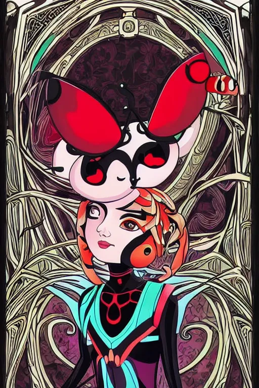 Prompt: art nouveau, miraculous ladybug