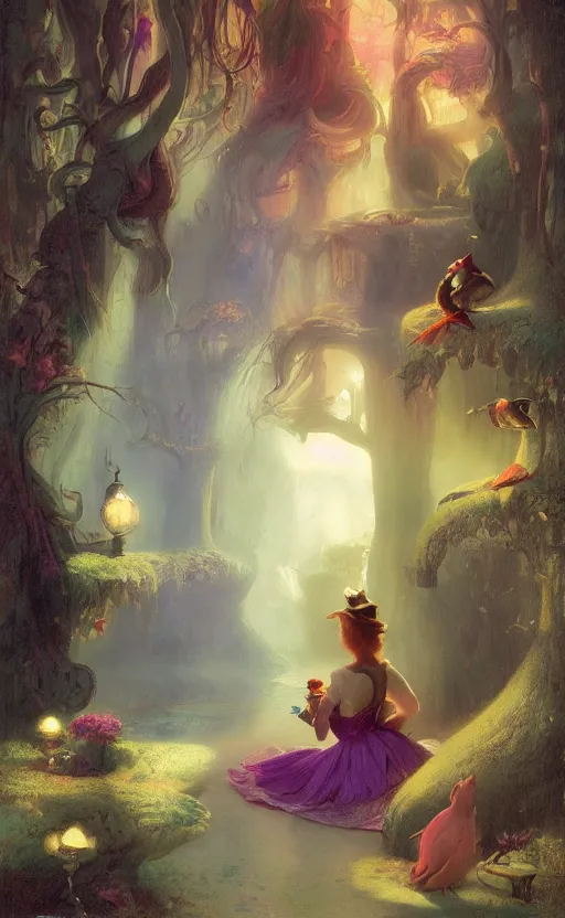 Image similar to Alice in the wonderland by Raphael Lacoste and Delphin Enjolras and William Bliss Baker