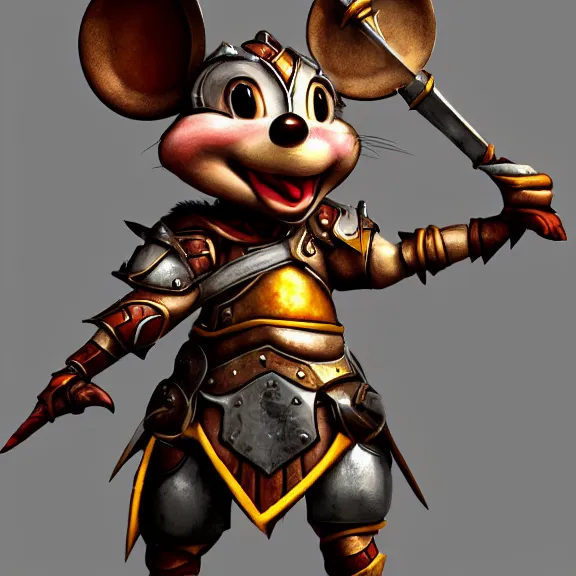 Prompt: anthropomorphic warrior mouse with armor reaching for floating crystal, RPG Portrait, trending on Artstation, Pose Study, Photorealistic, ultra detailed, award winning