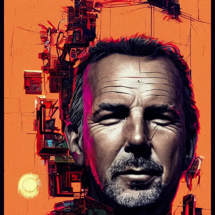 Image similar to portrait of kevin costner as postman 1 9 9 7. intricate abstract. intricate artwork. by tooth wu, wlop, beeple, dan mumford. octane render, trending on artstation, greg rutkowski very coherent symmetrical artwork. cinematic, hyper realism, high detail, octane render, 8 k, iridescent accents