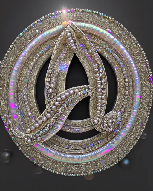 Image similar to 3D render of Hindi devanagari sanskrit calligraphy carved in iridescent bismuth crystal , swarovski studded words in metallic and diamond sparkle, hindi text, indian script, pearls, diamonds, opal, bvlgari, ultra realistic, sharp focus, symmetric, 8k high definition, insanely detailed, intricate, elegant, Hajime Sorayama, Octane render, unreal engine,