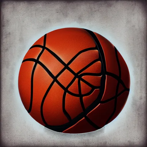 Prompt: a mimic disguised as a basketball, fantasy, digital painting