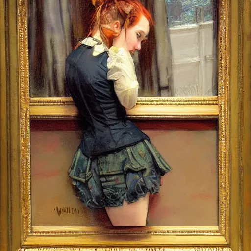 Image similar to a painting in the style of william henry millais and in the style of ross tran.