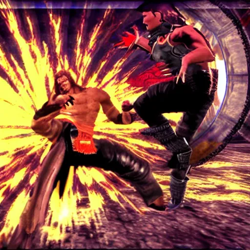 Image similar to jim morrison in a mortal kombat style game