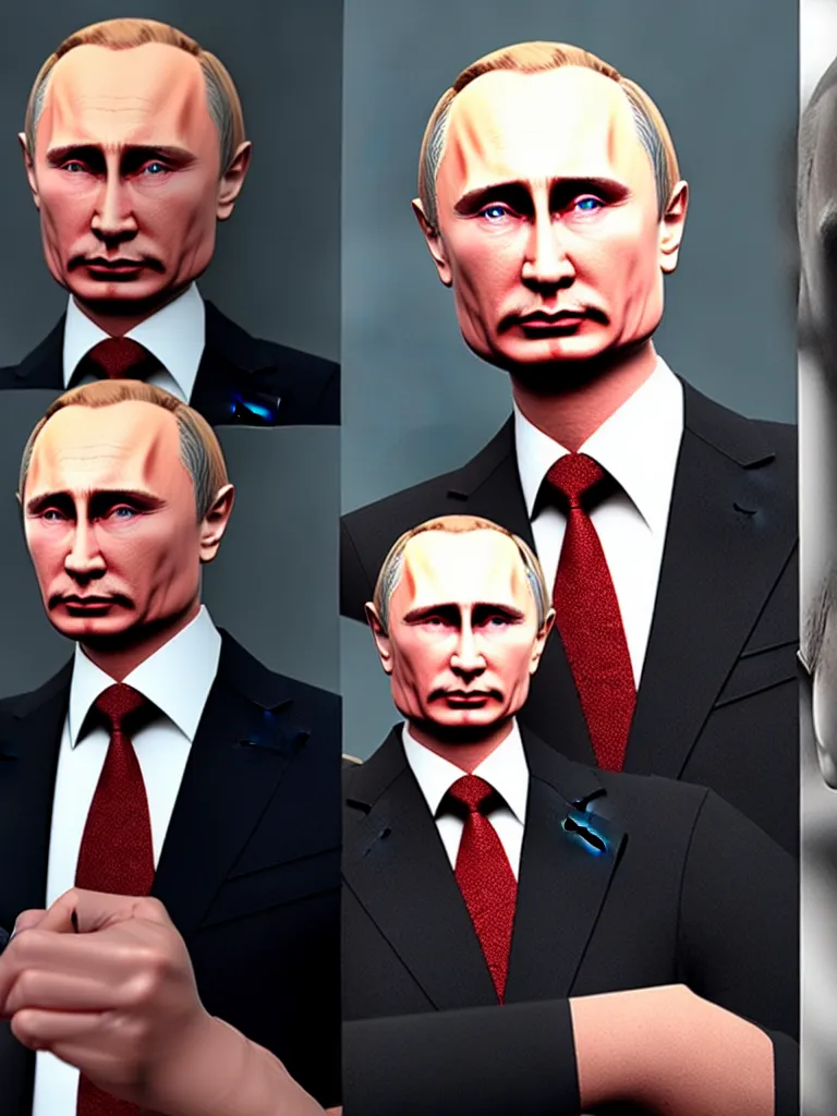 Image similar to model of person looking like vladimir putin in marvel universe