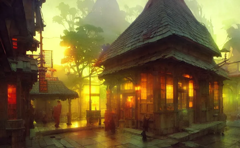 Prompt: tavern. intricate, amazing composition, colorful watercolor, by ruan jia, by maxfield parrish, by marc simonetti, by hikari shimoda, by robert hubert, by zhang kechun, illustration, gloomy, volumetric lighting, fantasy
