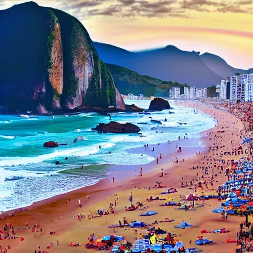 Image similar to praia de ipanema arrastao, photorealistic, 8 k