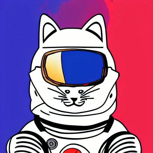 Prompt: a cat wearing an astronaut suit and sunglasses. just the head. no body. high quality. high fidelity. cartoon