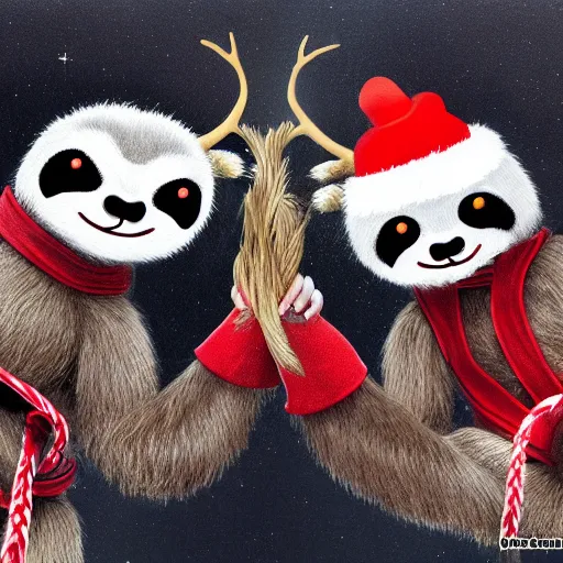 Image similar to a sloth vs reindeer kung fu style in a dojo, facing each other, aggressive sloth vs a muscled reindeer, best photo award, high quality 8 k, cinematic lighting, painting by kusama, high detail, realism : 9 5 %