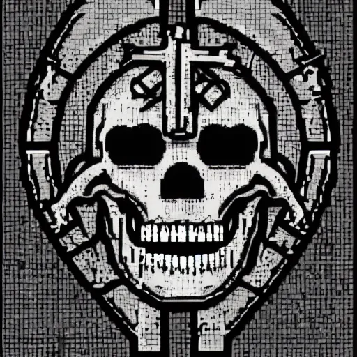 Image similar to skull and bones ansi art