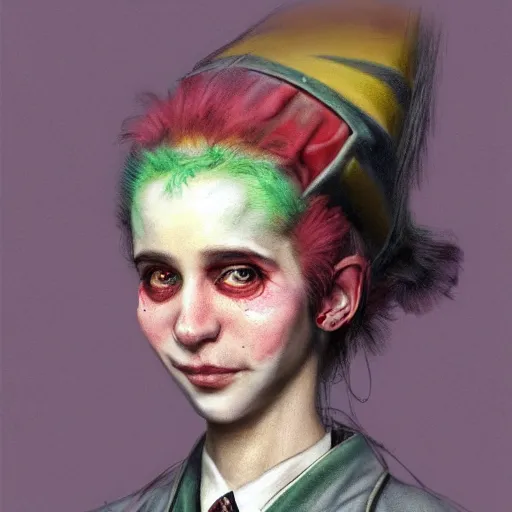 Image similar to clowncore pastel punk young hospital nurse wearing stylish uniform. detailed, portrait, 8 k, artwork by jean - baptiste monge