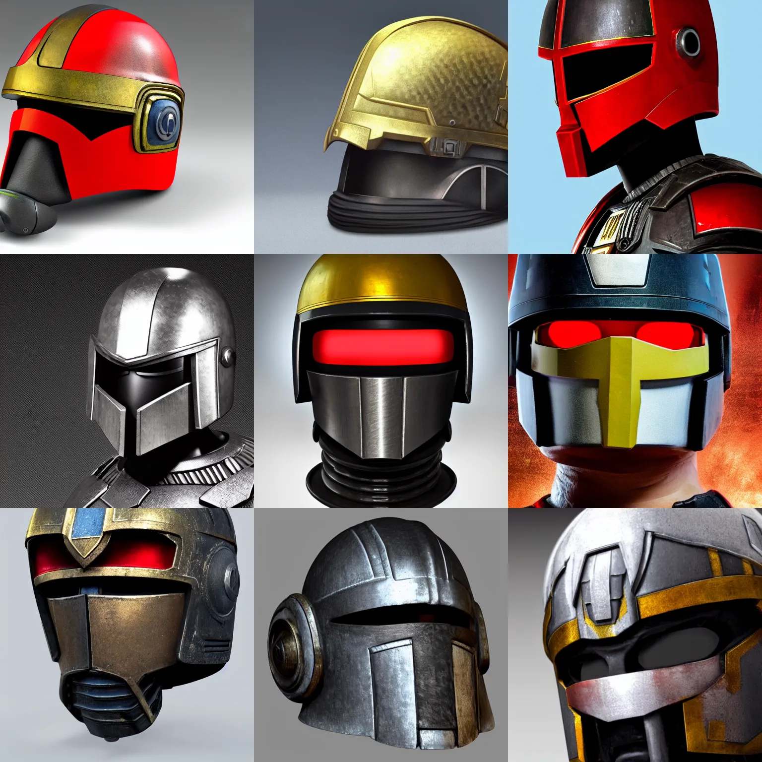 a 3 d render of judge dredd s helmet high quality Stable