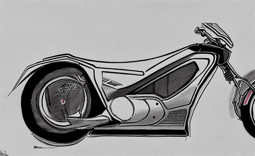 Image similar to 1 9 8 0 s yamaha motorcycle concept, sketch, art,