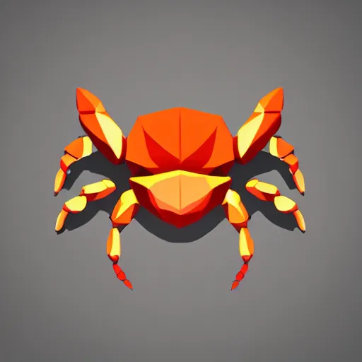 Image similar to new rust crab logo, low poly, vector, artstationhq, digital art