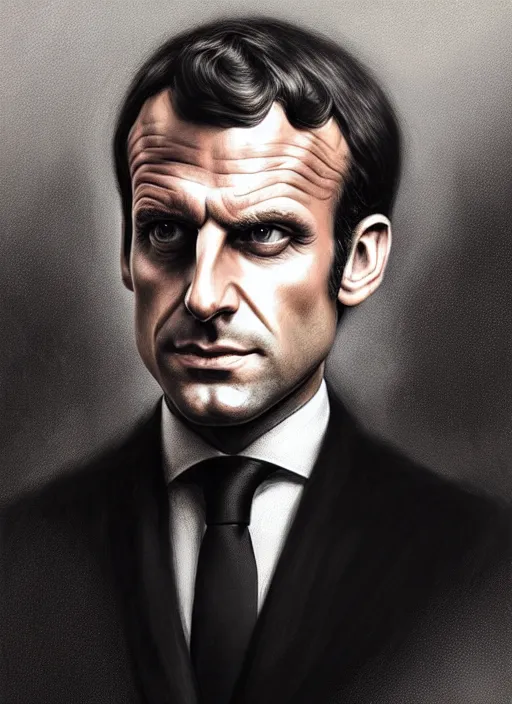 Prompt: portrait of stoic looking emmanuel macron as in the vigo carpathian painting, full body, police uniform, fantasy, intricate, elegant, beautiful, highly detailed, charcoal, centered, dark, smokey, digital painting, artstation, concept art, smooth, sharp focus, illustration, art by artgerm and greg rutkowski and alphonse mucha