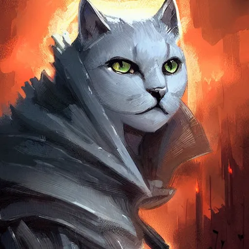 Prompt: cat knight, dnd digital art by Greg Rutkowski