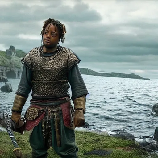 Image similar to juice wrld in Vikings 4k quality super realistic