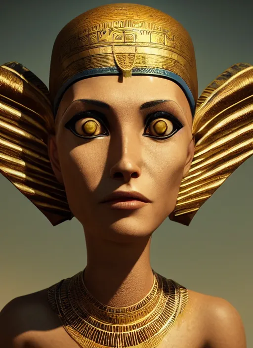 Image similar to an anthropomorphic beautiful female wizard of pharaoh portrait wearing robe, fine art, award winning, intricate, elegant, sharp focus, octane render, hyperrealistic, cinematic lighting, highly detailed, digital painting, 8 k concept art, art by jamie hewlett and z. w. gu, masterpiece, trending on artstation, 8 k