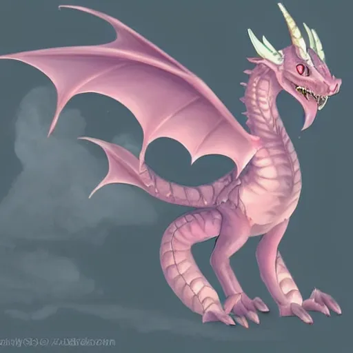 Prompt: full body digital illustration of an cute pastel fantasy dragon, concept art, matte background, deviantArt, artstation