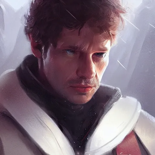 Image similar to portrait of a man by Greg Rutkowski, Col Skywalker from the Star Wars Expanded Universe, he has about 30 years old, highly detailed portrait, digital painting, artstation, concept art, smooth, sharp foccus ilustration, Artstation HQ