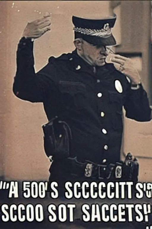 Image similar to a 5 0's cop telling a secret