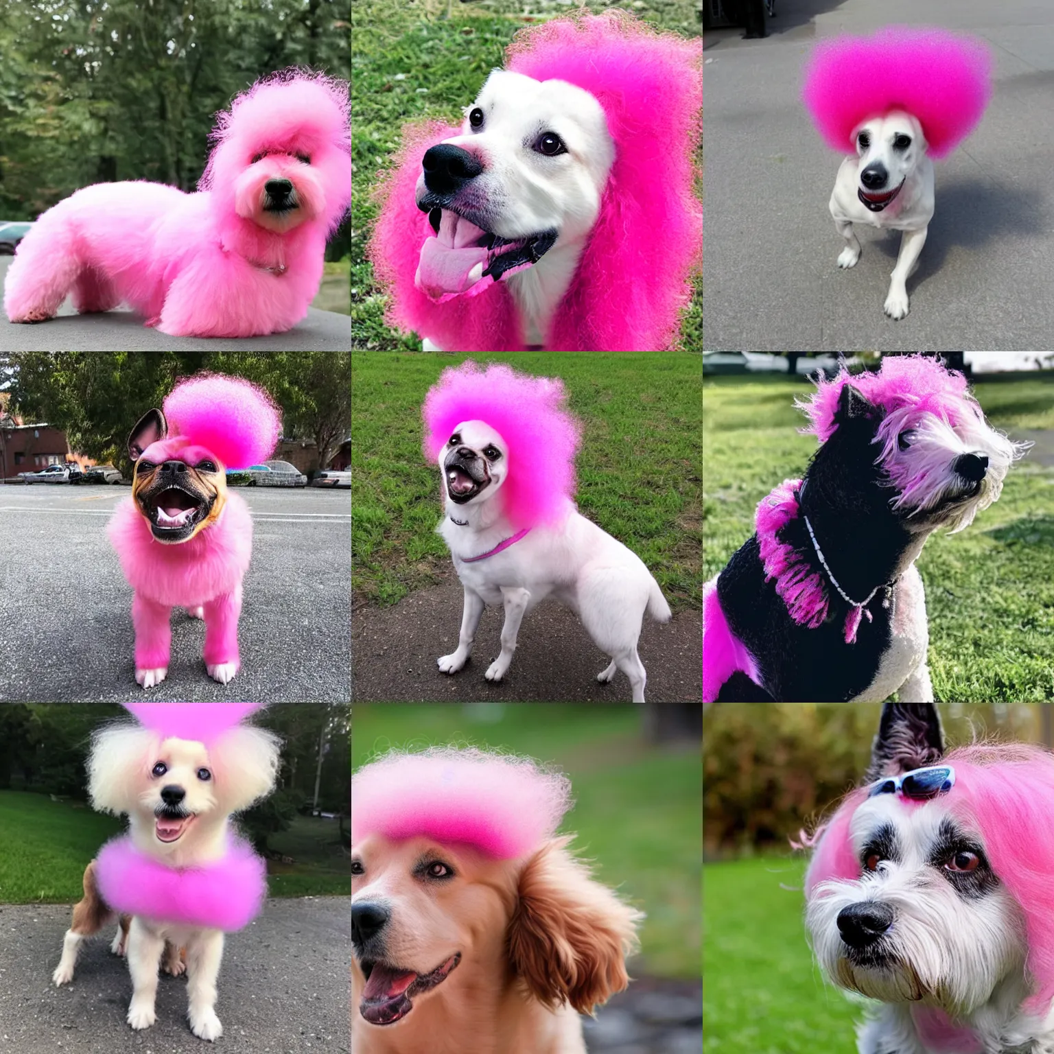 a dog with pink afro hair | Stable Diffusion | OpenArt