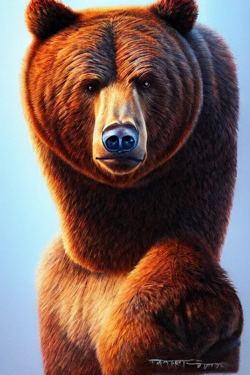 Image similar to Portrait of a buff bear by Artgerm and WLOP