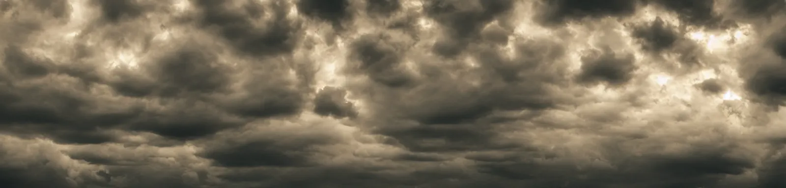 Image similar to Stormy sky with the lightings in the clouds, cinematic render, light bulb in the background, depth of field, ultraphotorealistic, Full HD, 1128x191 resolution