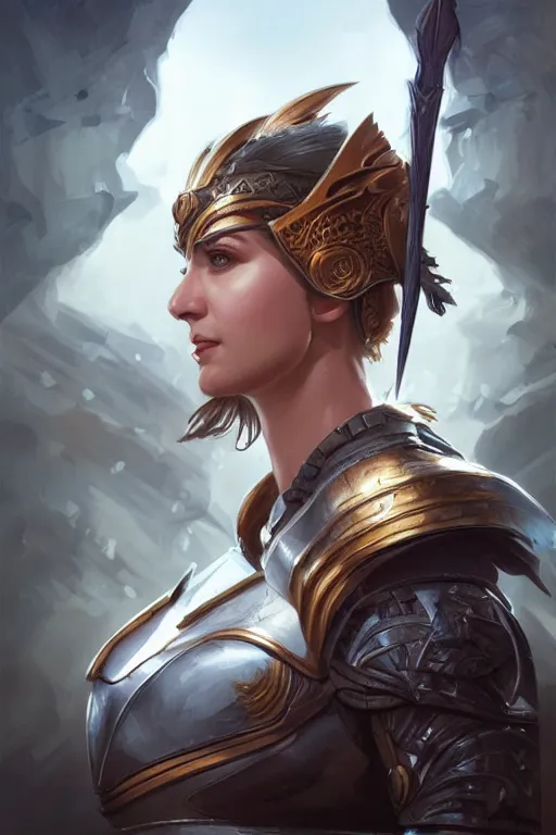 Image similar to amazon valkyrie athena, d & d, fantasy, portrait, highly detailed, headshot, digital painting, trending on artstation, concept art, sharp focus, illustration, art by artgerm and greg rutkowski and magali villeneuve