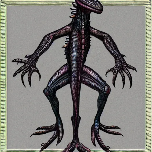 Image similar to alien lizardfolk