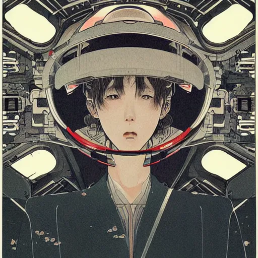 Prompt: a beautiful ukiyo painting of retrofuturistic space station, detailed symmetrical close up portrait, intricate complexity, by takato yamamoto, wlop, krenz cushart. cinematic dramatic atmosphere, sharp focus