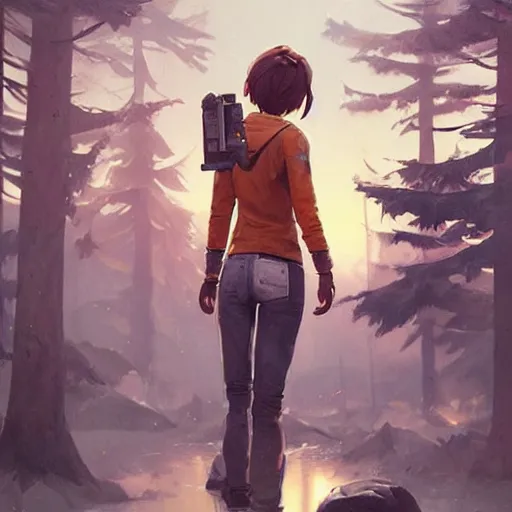 Image similar to astronauta, style game life is strange of square enix, trending on artstation, painted by greg rutkowski, render with game the last of us parte ii details