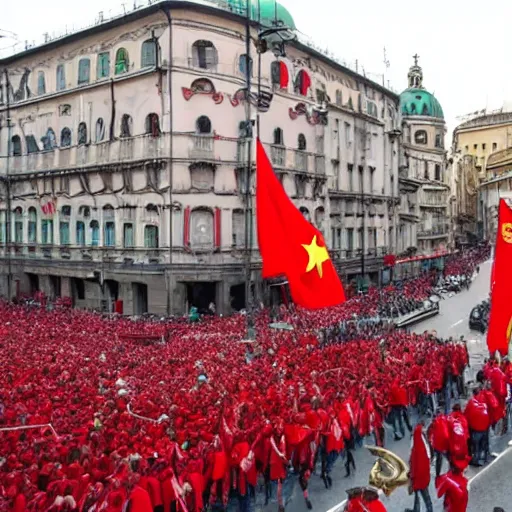 Image similar to communist parade in Genova