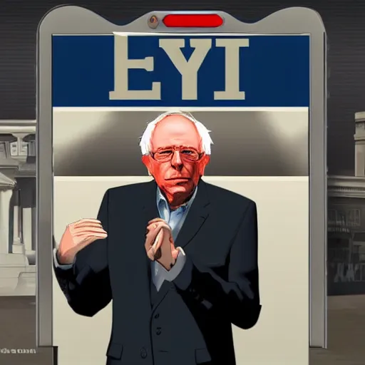 Prompt: Bernie Sanders in the style of GTA IV loading screen