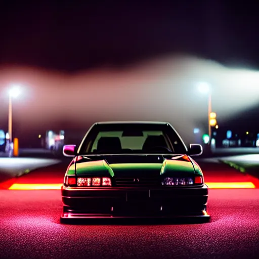 Image similar to a car JZX100 at illegal car meet, Saitama prefecture, city sunset mist streetlights, cinematic color, photorealistic, highly detailed, 200MM