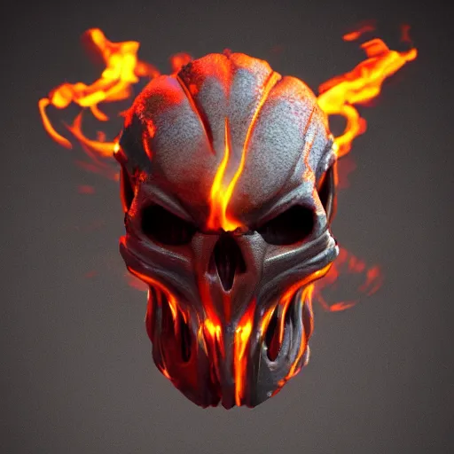 Image similar to the predator skull made from fire, ghibli, unreal 5, DAZ, hyperrealistic, octane render, dynamic lighting, digital art