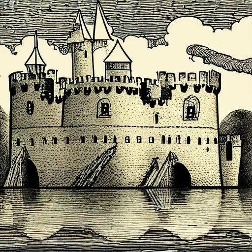 Image similar to Illustration of a medieval floating castle