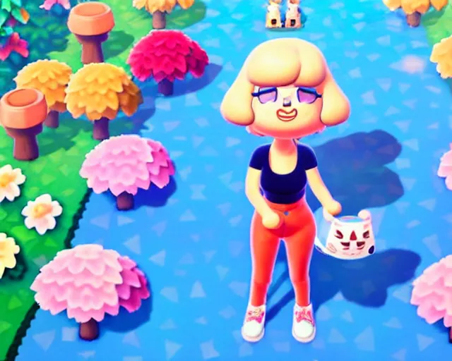 Prompt: katy perry in animal crossing, sylvain sarrailh