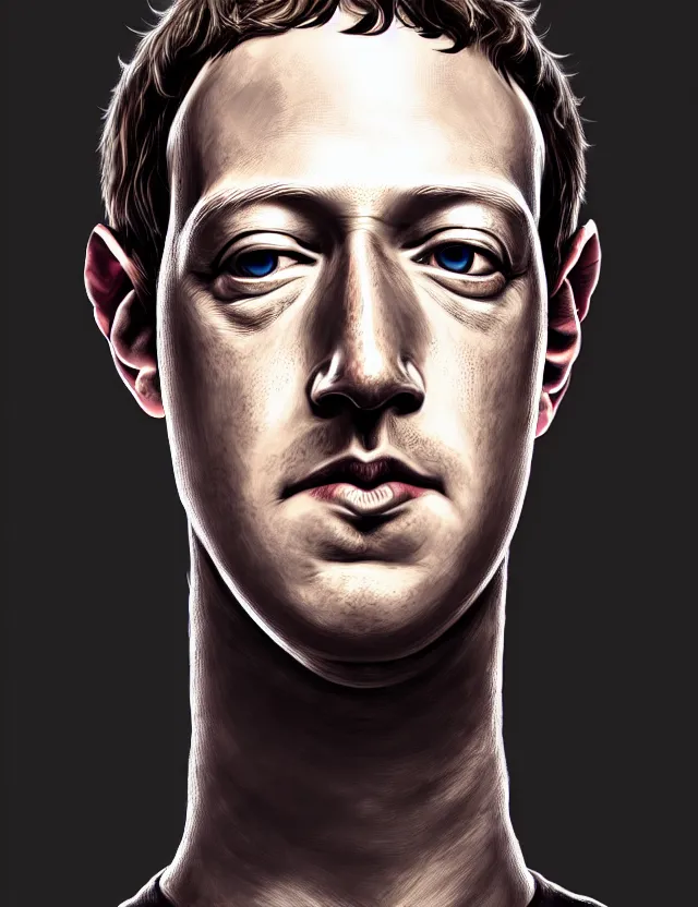 Image similar to a detailed fantasy artwork of mark zuckerberg the dark lord, trending on artstation, digital art, 4 k resolution, detailed, high quality, sharp focus, hq artwork, coherent, insane detail, character portrait