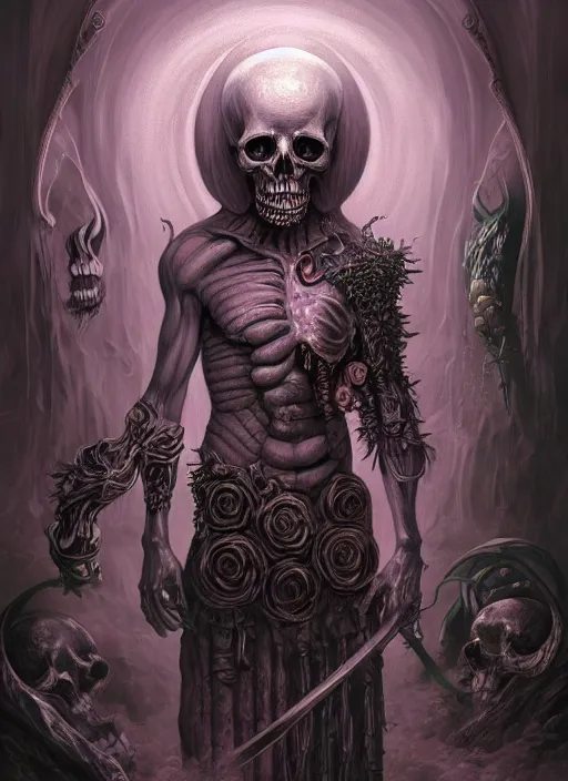 Image similar to fineart illustration of the necromancer, hyper detailed, fantasy surrealism, crisp