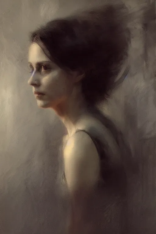 Image similar to detailed cinematic moody colors studio portrait of the memories of a victorian lady with a sensual pose, high quality by jeremy mann, only one head single portrait