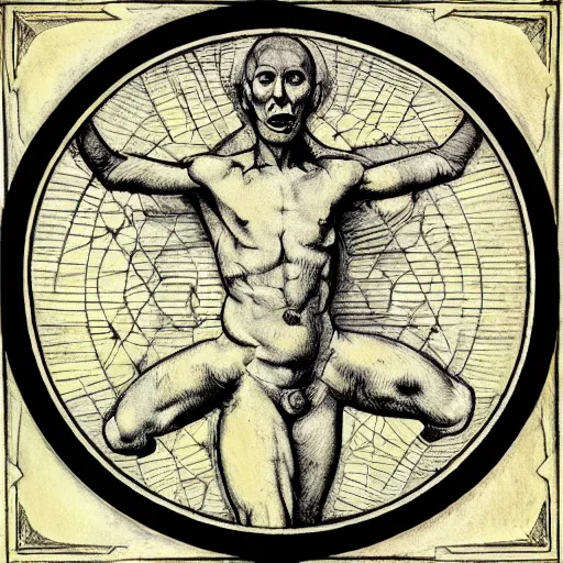 Prompt: bipedal satanic distorted heaven polygon boa tin roundel marimba , by Michelangelo and Paul Cezanne and Judson Huss , pencil sketch , fine art , surrealist