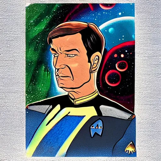 Prompt: a beautiful portrait of mister spok, star trek