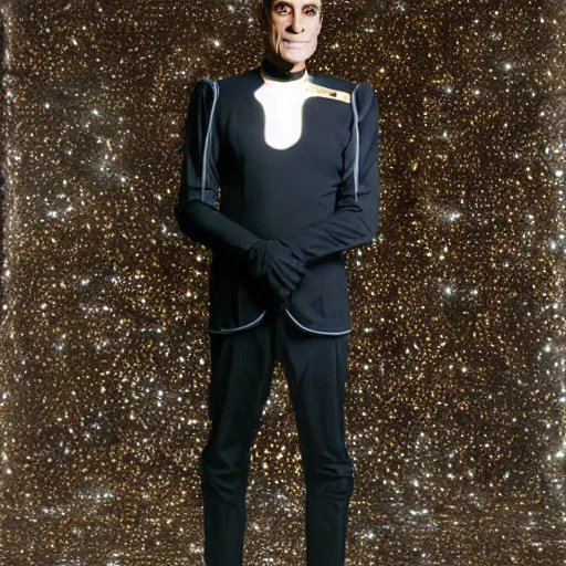 Image similar to a portrait of dr. julian bashir from star trek : deep space 9 with background scenery by juergen teller, iris van herpen