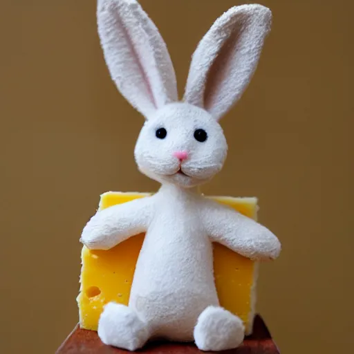 Image similar to rabbit made out of cheese