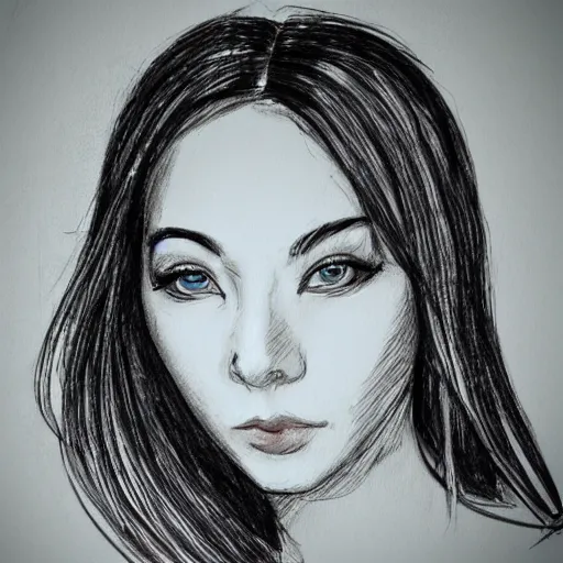 Image similar to beautiful lady face. sketch