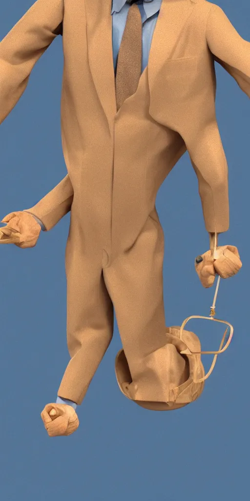 Image similar to Steve Martin as a marionette, 3d rendered style