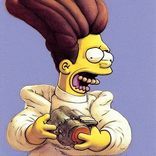 Image similar to (((((The Simpsons family . muted colors.))))) by Jean-Baptiste Monge !!!!!!!!!!!!!!!!!!!!!!!!!!!