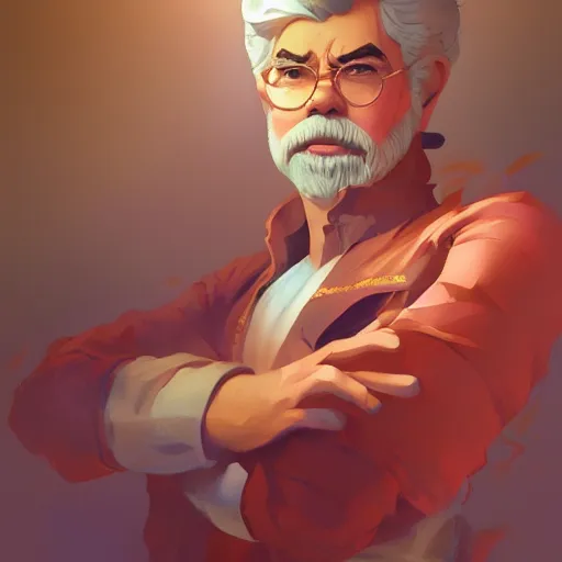 Image similar to hero world george lucas, behance hd by jesper ejsing, by rhads, makoto shinkai and lois van baarle, ilya kuvshinov, rossdraws global illumination