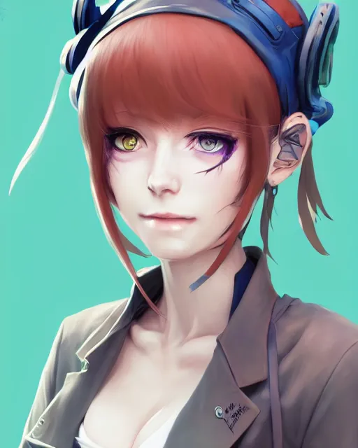 Image similar to character concept art of jennifer connely as an anime diesepunk scientist | | cute - fine - face, pretty face, realistic shaded perfect face, fine details by stanley artgerm lau, wlop, rossdraws, james jean, andrei riabovitchev, marc simonetti, and sakimichan, trending on artstation